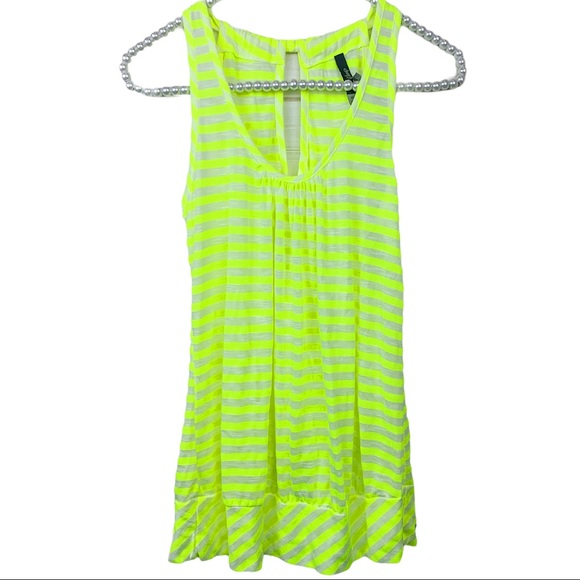 Charlotte Russe Tops - Charlotte Russe Neon Yellow Striped Tank Top Med